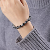 Bracelet Obsidienne neige pierre Noire