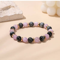 Bracelet Oeil de faucon pierre Kunzite