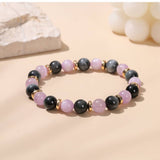 Bracelet Oeil de faucon pierre Kunzite